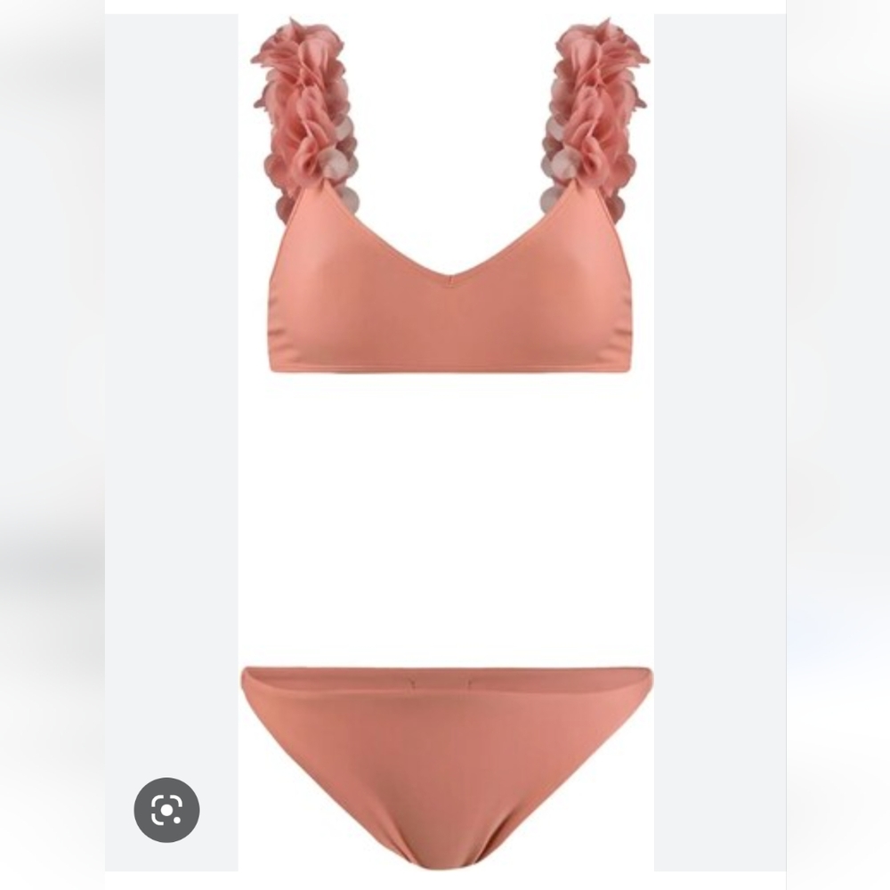 La Reveche Floral Strap Peach Bikini Set - Women Swim Bikini